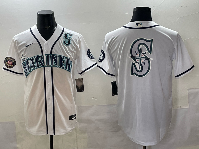 Men Seattle Mariners blank white MLB 2025 Nike jersey 0012